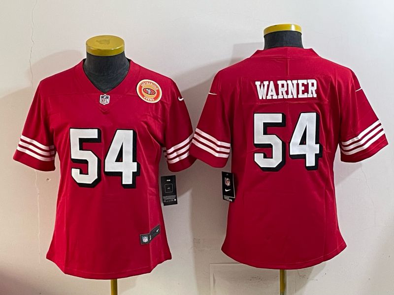 Youth 2025 San Francisco 49ers #54 Warner Red Nike Limited NFL Jersey style 009
